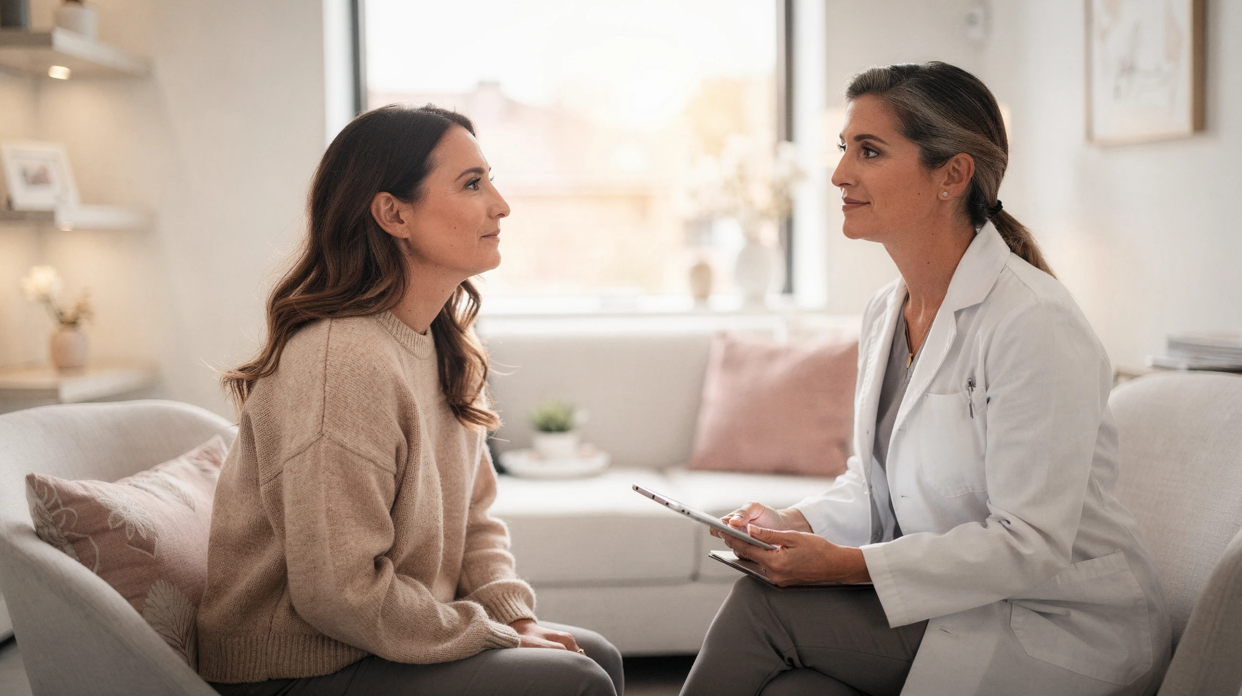 Patient in consultation with a plastic surgeon discussing breast implant illness